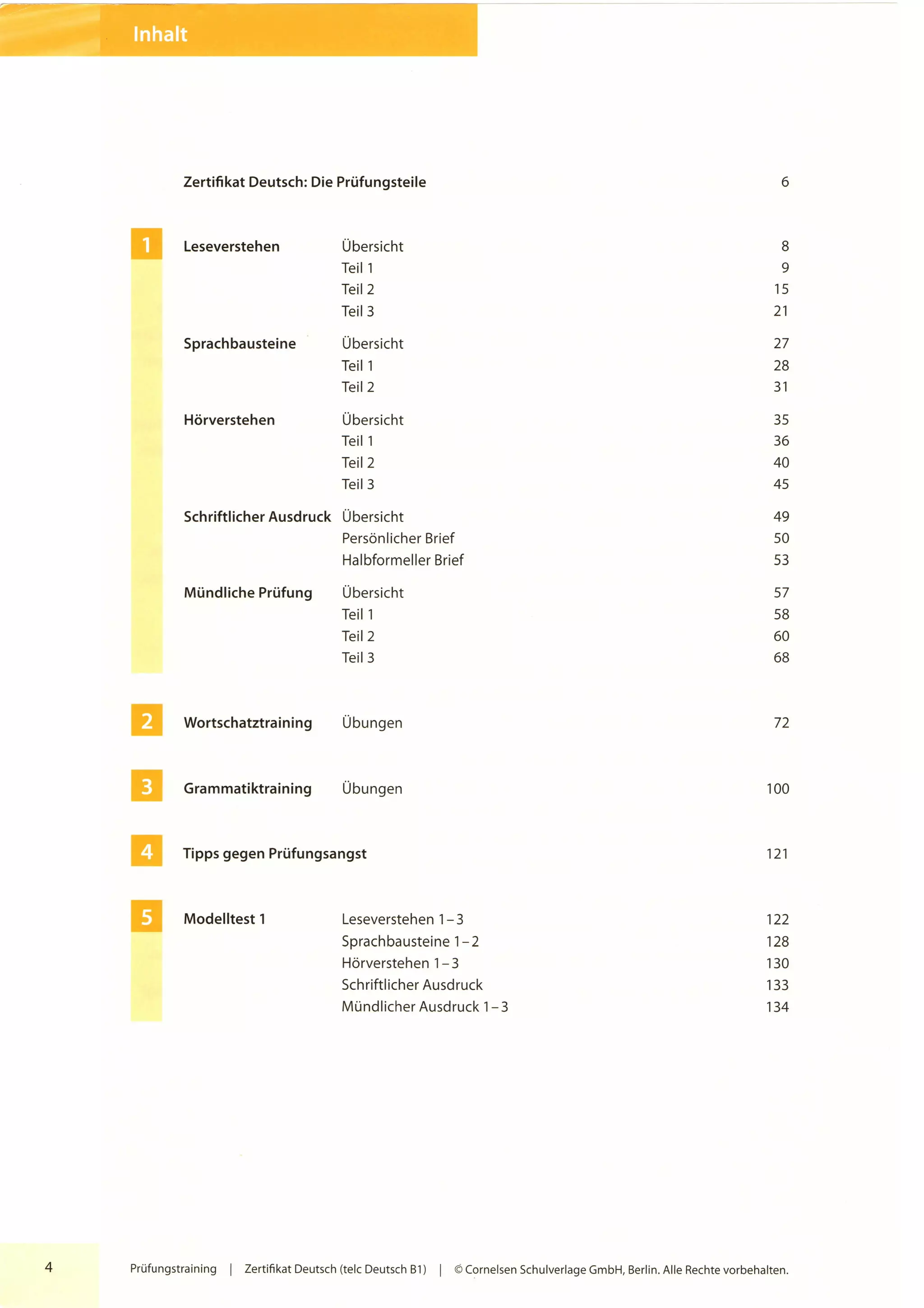 Prüfungstraining Telc Deutsch B1 Cornelsen Lösungen Pdf Pruefungstraining zertifikat telc deutsch b1 ocr | PDF