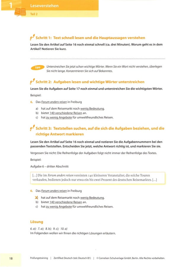 Pruefungstraining zertifikat telc deutsch b1 ocr | PDF