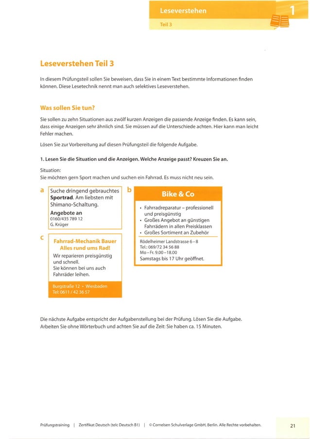 Prüfungstraining Zertifikat Deutsch / Telc Deutsch B1 Lösungen Pdf Pruefungstraining zertifikat telc deutsch b1 ocr | PDF