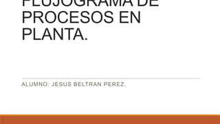 FLUJOGRAMA DE
PROCESOS EN
PLANTA.
ALUMNO: JESUS BELTRAN PEREZ.

 