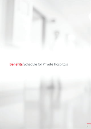 12
Benefits Schedule for Private Hospitals
 