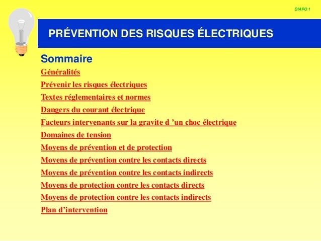Prevention Des Risques Electriques