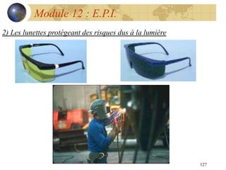127
Module 12 : E.P.I.
2) Les lunettes protégeant des risques dus à la lumière
 
