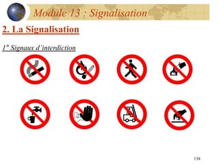 138
Module 13 : Signalisation
2. La Signalisation
1° Signaux d’interdiction
 
