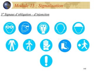 140
Module 13 : Signalisation
3° Signaux d’obligation – d’injonction
 