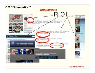 GM “Reinvention”
                   Measurable
                           R OI eturn   n   nvestment
 