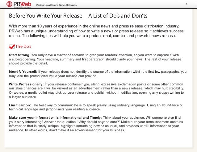 How to write news release