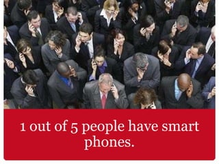 1 out of 5 people have smart phones. 