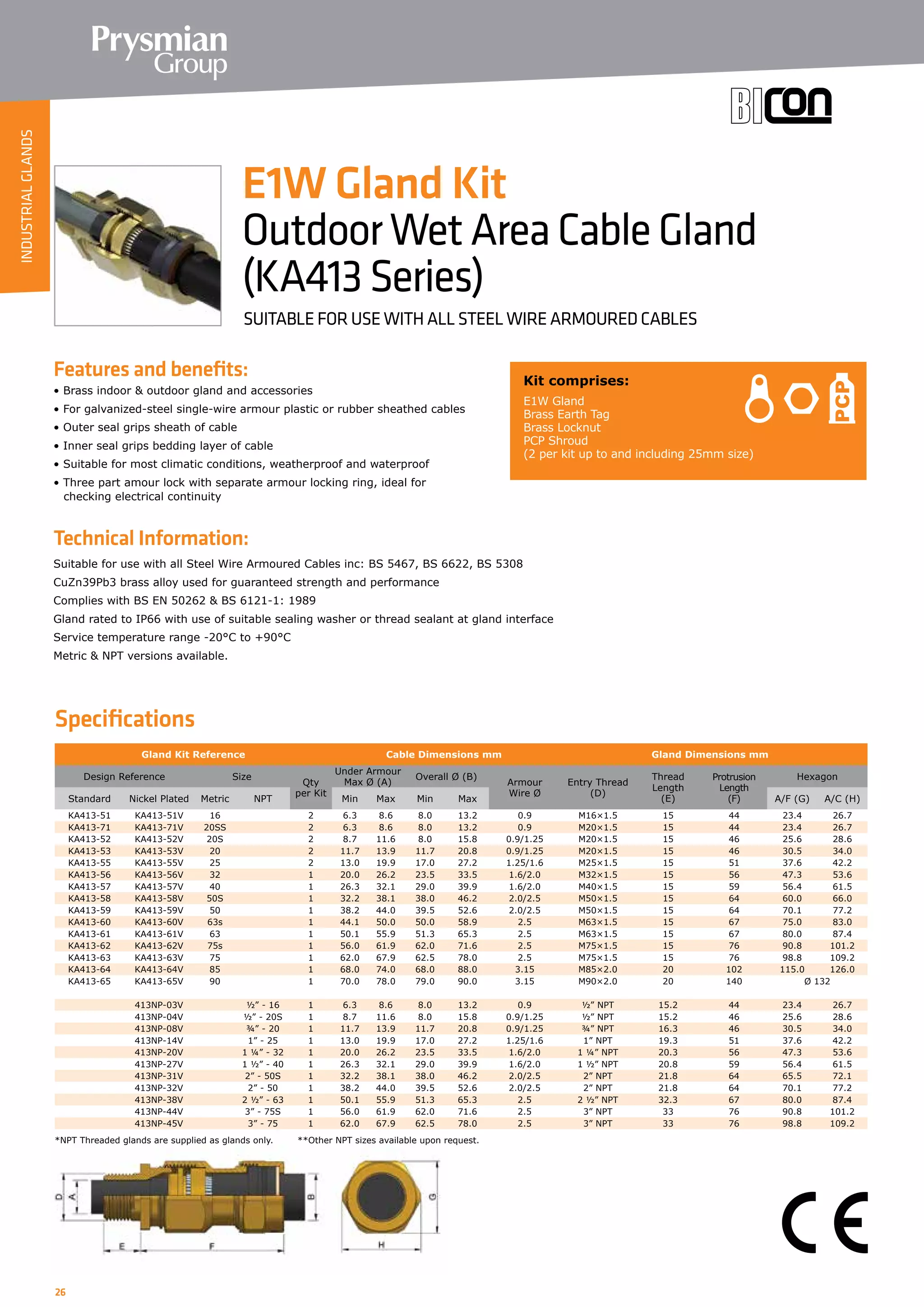 Prysmian Cable Glands Catalogue PDF Industry