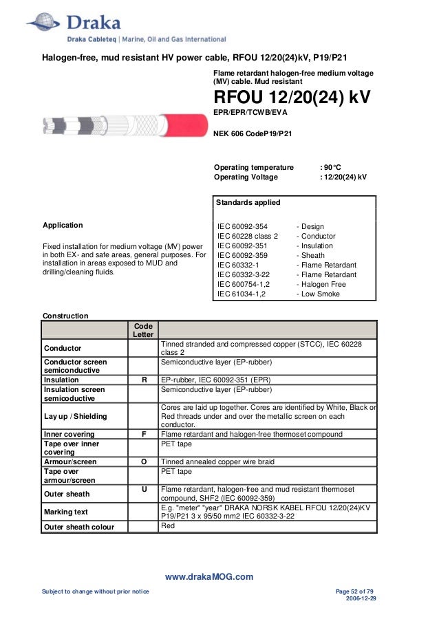 Prysmian Draka Cable Catalogue NEK606 BFOU RFOU