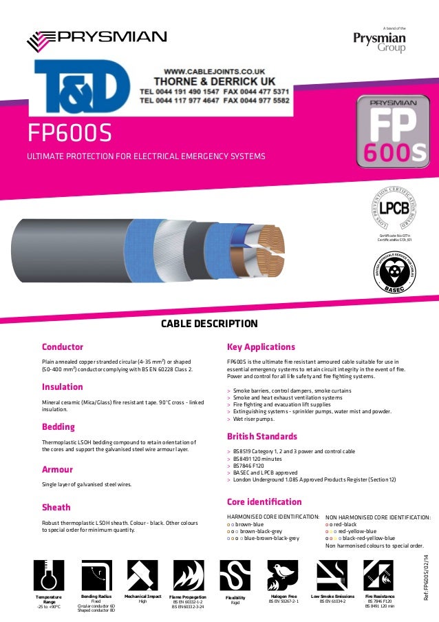 Prysmian FP600S Multicore Fire Resistant Cables