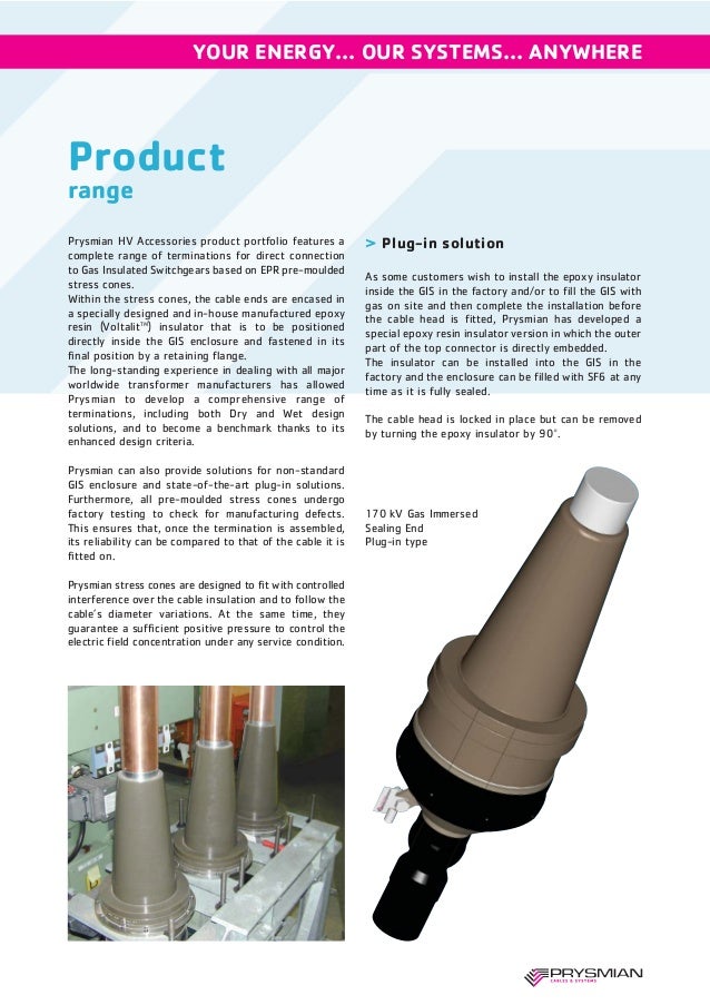 Prysmian High Voltage Polymeric Cables SF6 Immersed Sealing Ends