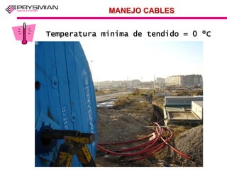 MANEJO CABLES


Temperatura mínima de tendido = 0 ºC
 