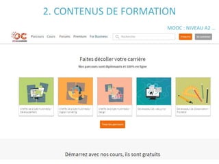 MOOC : NIVEAU A2 …
2. CONTENUS DE FORMATION
 
