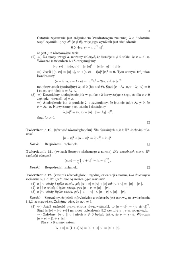 Geometria - przestrzeń euklidesowa liniowa | PDF