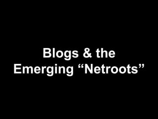 Blogs & the Emerging “Netroots” 