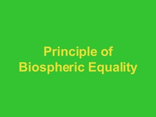 Principle of Biospheric Equality 