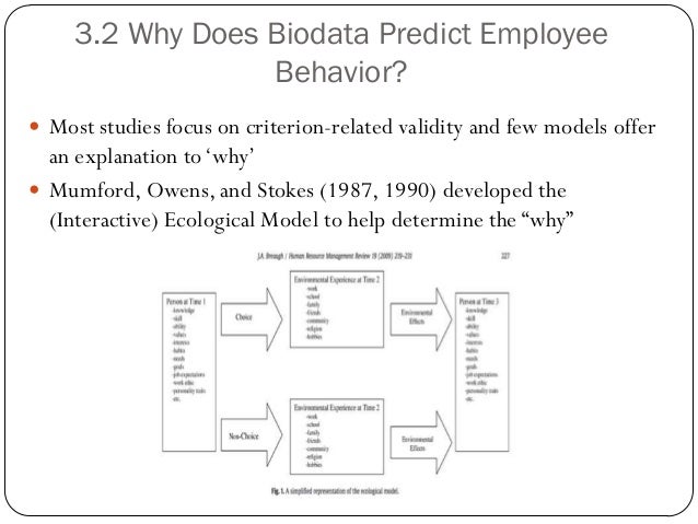 the use of biodata for employee selection past research and future i biodata models
