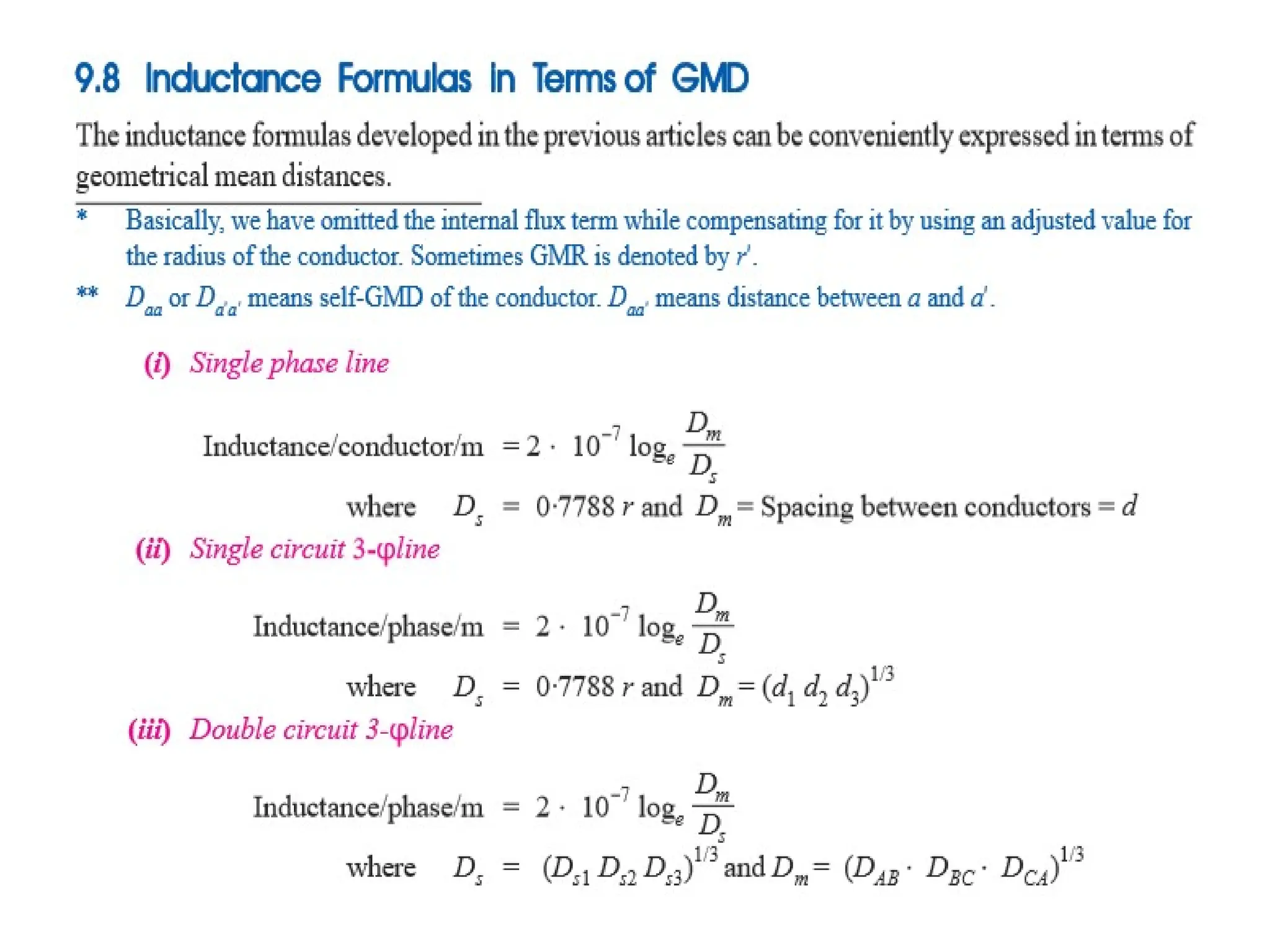 Transmission line parameters and mitigation