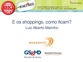 E os shoppings, como ﬁcam?
     Luiz Alberto Marinho
              

              
 