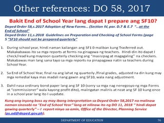 DEPARTMENT OF EDUCATION
Other references: DO 58, 2017
76
 