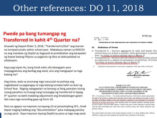 DEPARTMENT OF EDUCATION 92
Other references: DO 11, 2018
 