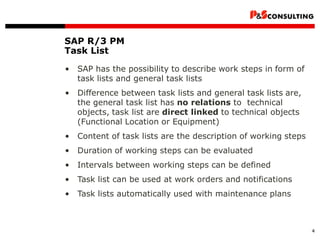 Sap Task List Examples Ps sap-pm maintenance-planning | PDF