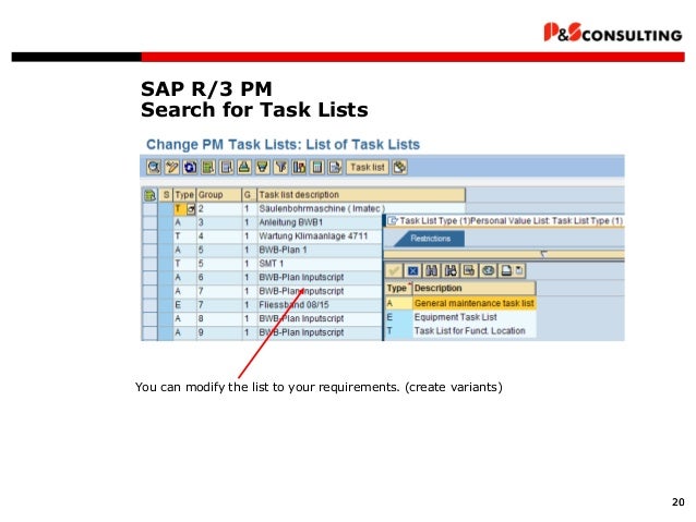 Ps Sap Pm Maintenance Planning