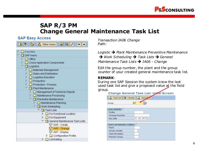 ps sap pm maintenance planning