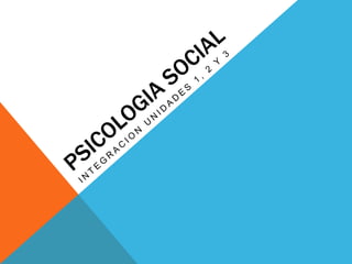 PSICOLOGIA SOCIAL INTEGRACION UNIDADES 1, 2 Y 3 