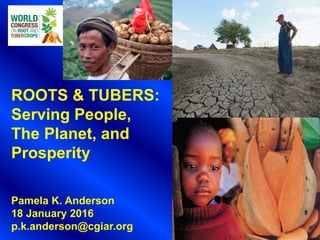 ROOTS & TUBERS:
Serving People,
The Planet, and
Prosperity
Pamela K. Anderson
18 January 2016
p.k.anderson@cgiar.org
 