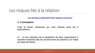 Les risques liés à la relation
PS06 - APPROCHE RISQUE 39
 