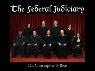 The Federal Judiciary

Dr. Christopher S. Rice

 