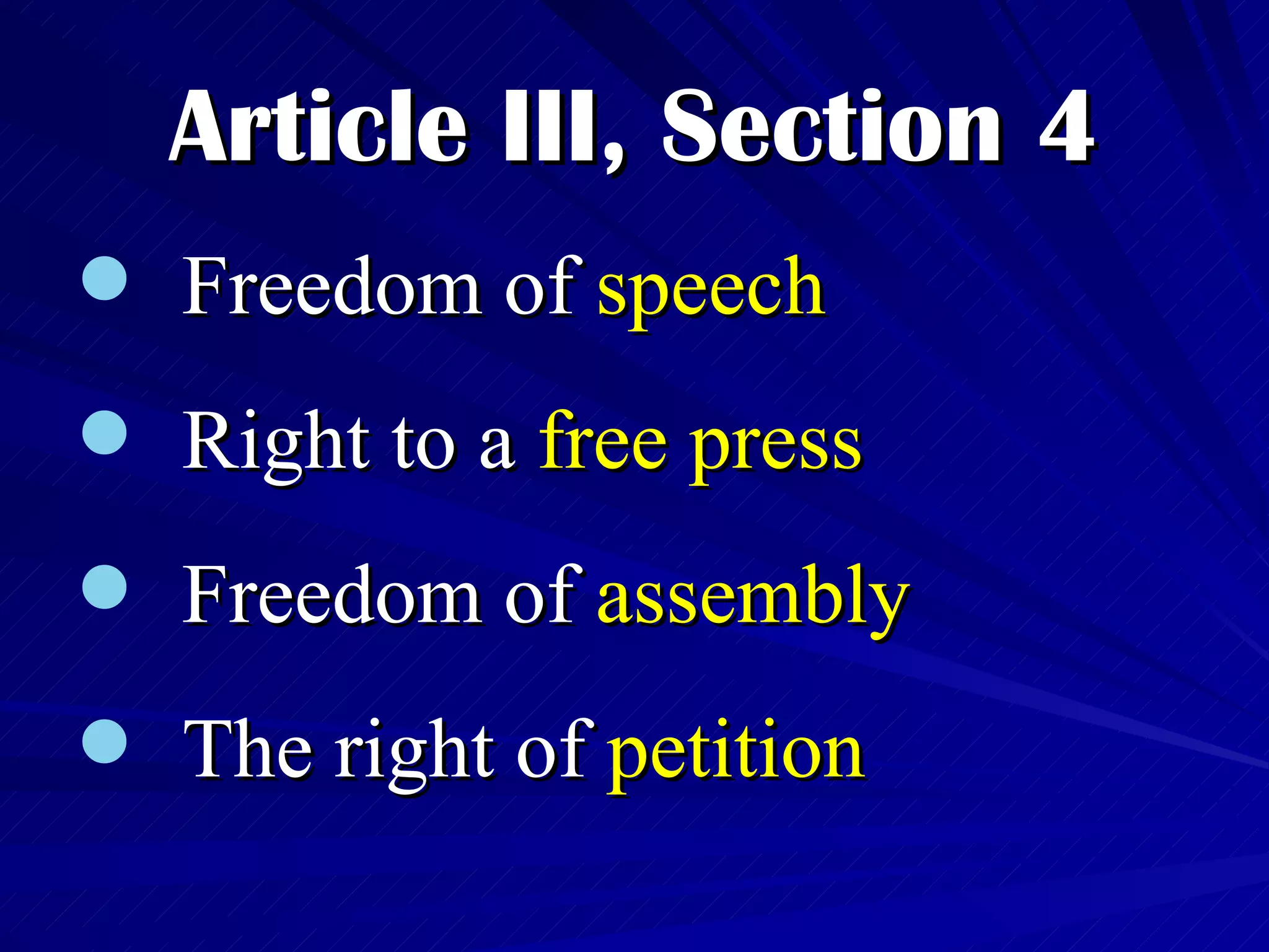 The Philippine Bill of Rights: Civil Rights | PPT