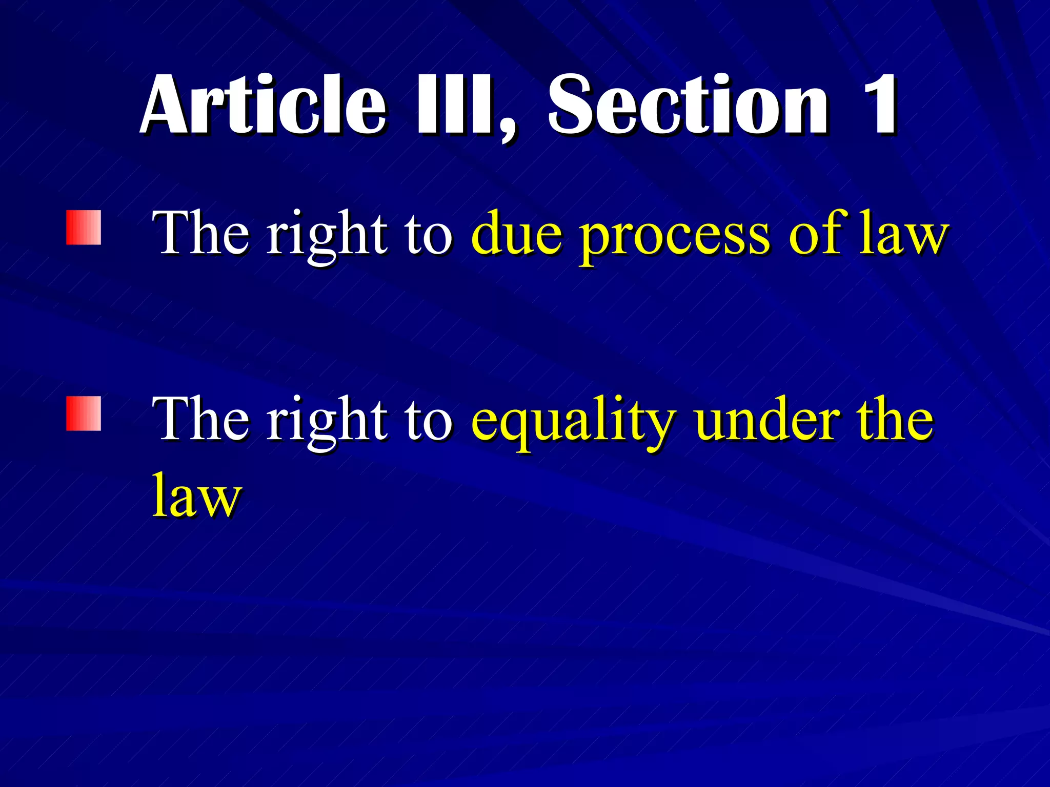 The Philippine Bill of Rights: Political and Legal Rights | PPT