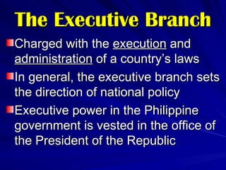 Philippine Government: The Executive Branch