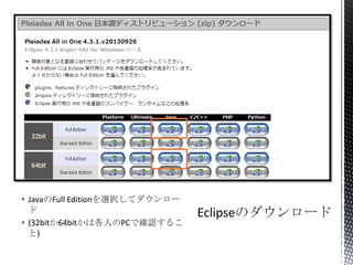  JavaのFull Editionを選択してダウンロー
ド
 (32bitか64bitかは各人のPCで確認するこ
と)
 