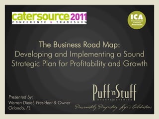 The Business Road Map:
  Developing and Implementing a Sound
 Strategic Plan for Profitability and Growth



Presented by:
Warren Dietel, President & Owner
Orlando, FL
 