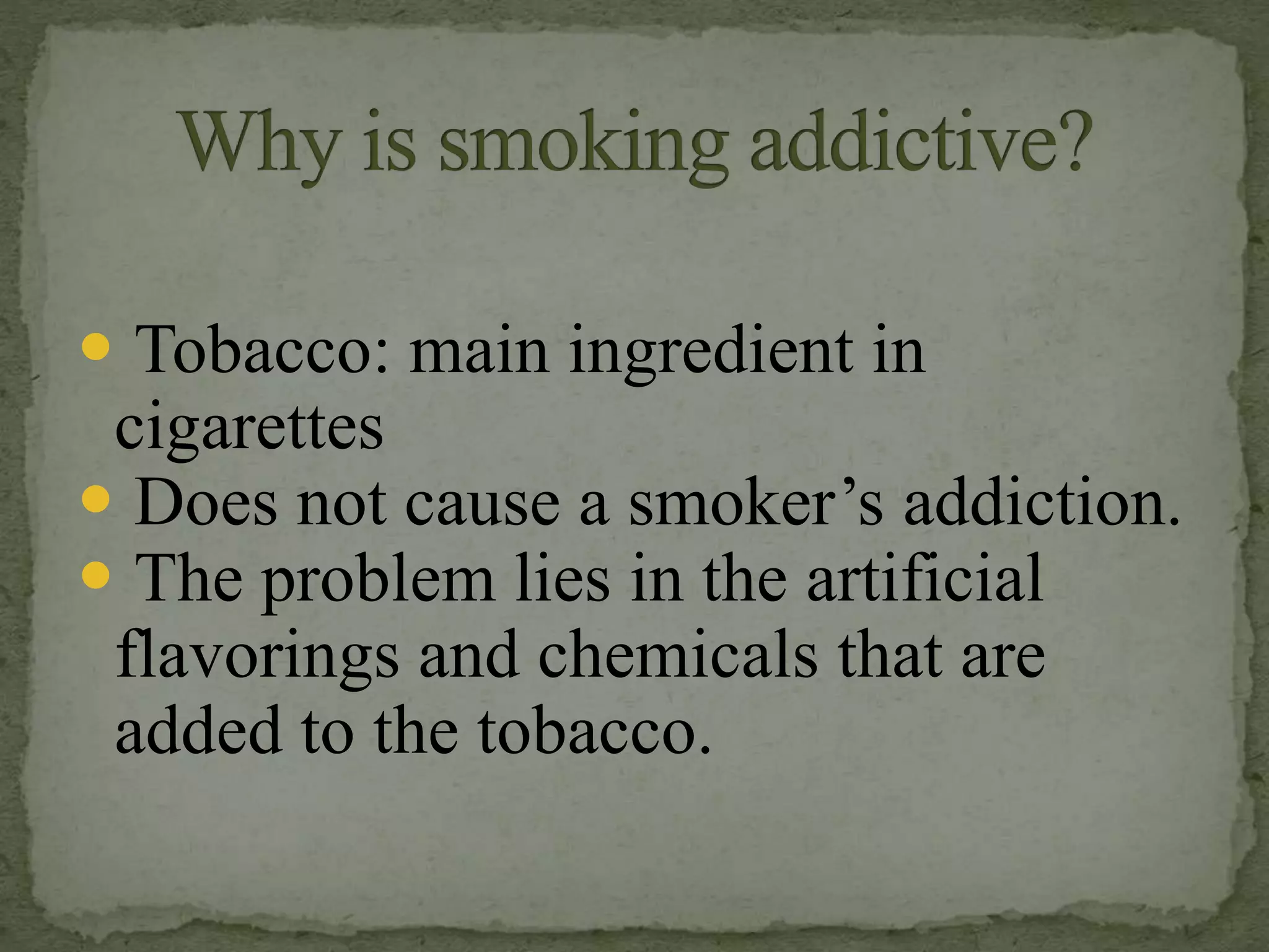 which of these is not caused by cigarette smoking Lecture 2: Cessation Which of these is not