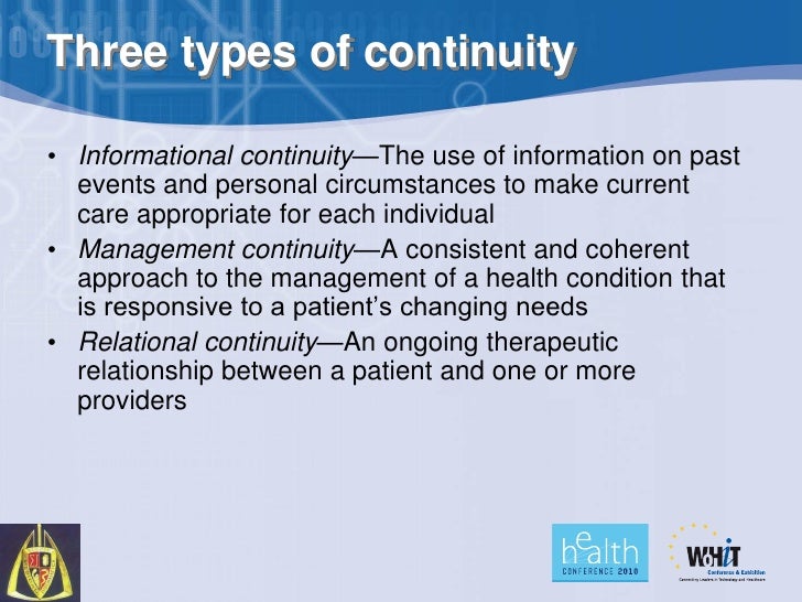 Information to Bridge the Gaps in Continuity of Care!