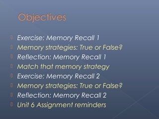 memory strategies | PPT