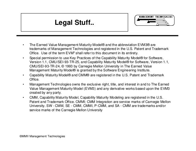 The Earned Value Matutity Management Model
