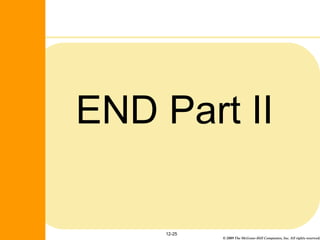 © 2009 The McGraw-Hill Companies, Inc. All rights reserved.
END Part II
12-25
McGraw-Hill/Irwin
 