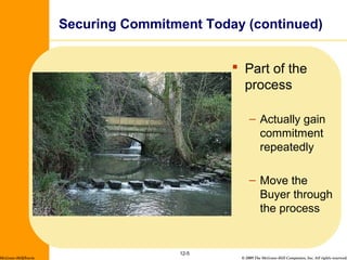 © 2009 The McGraw-Hill Companies, Inc. All rights reserved.
 Part of the
process
– Actually gain
commitment
repeatedly
– Move the
Buyer through
the process
12-5
Securing Commitment Today (continued)
McGraw-Hill/Irwin
 