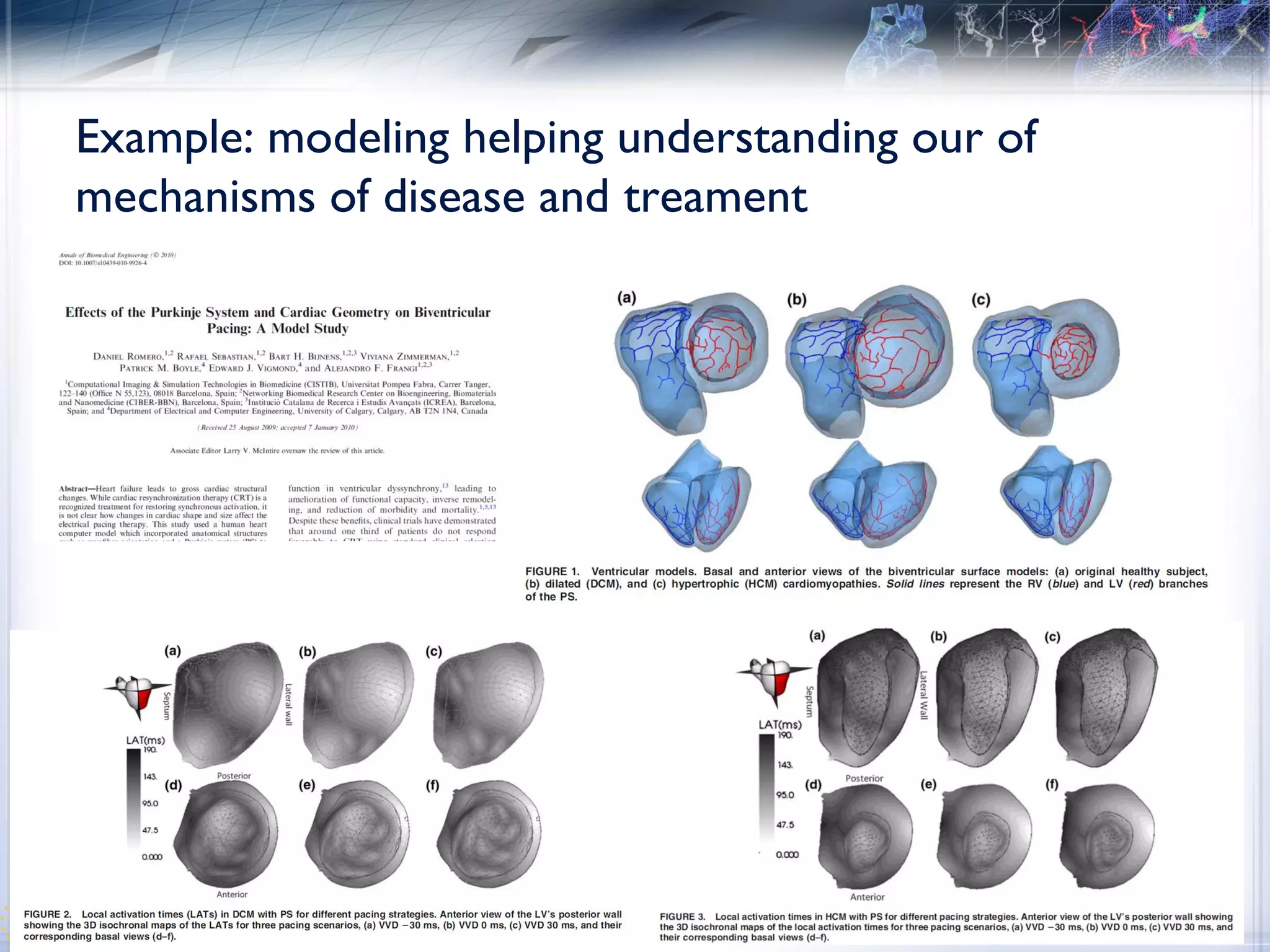 Example: modeling helping understanding our of
mechanisms of disease and treament




                                                 19
 