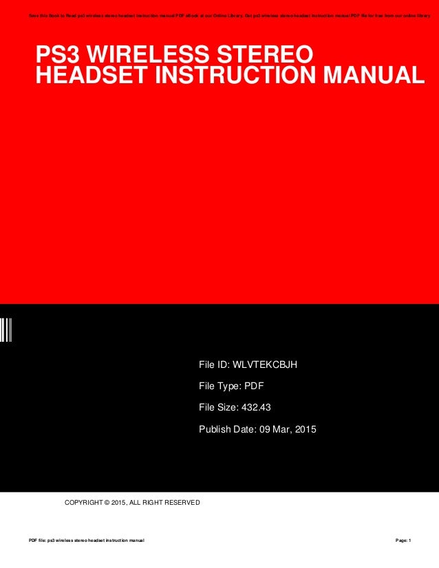 Ps3 wirelessstereoheadsetinstructionmanual
