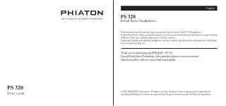Phiaton PS 320 User Guide | Phiaton