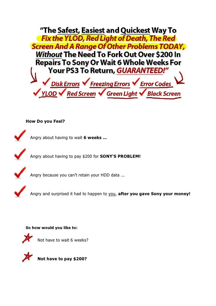 Ps3 yellow light of death fix