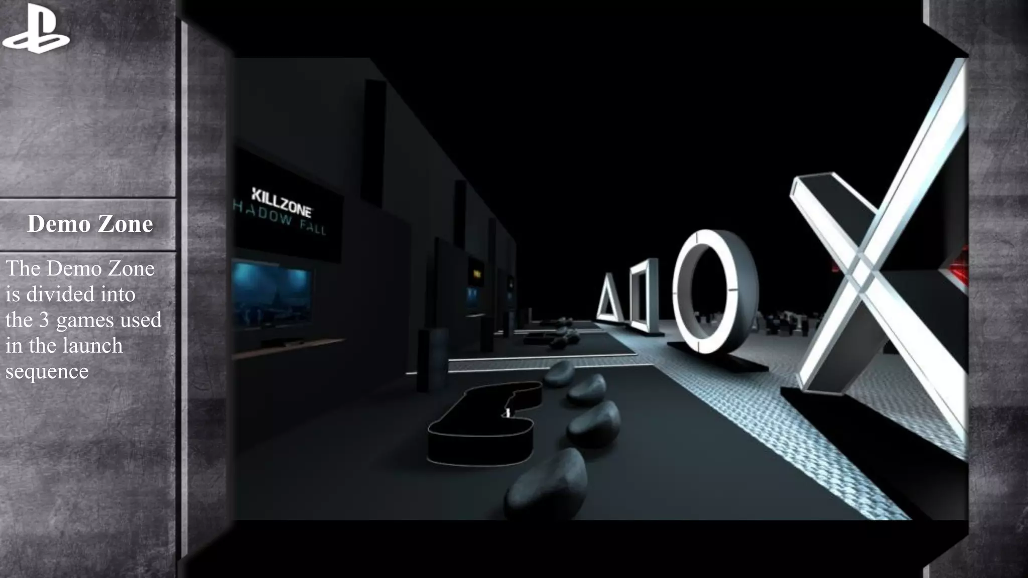 Demo Zone 
The Demo Zone 
is divided into 
the 3 games used 
in the launch 
sequence 
 