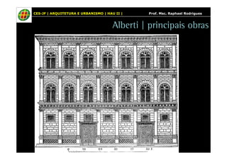 CES-JF | ARQUITETURA E URBANISMO | HAU II | Prof. Msc. Raphael Rodrigues 
Alberti | principais obras 
 